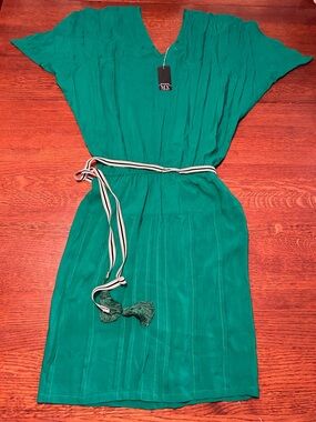 Green Midi Dress with Belt